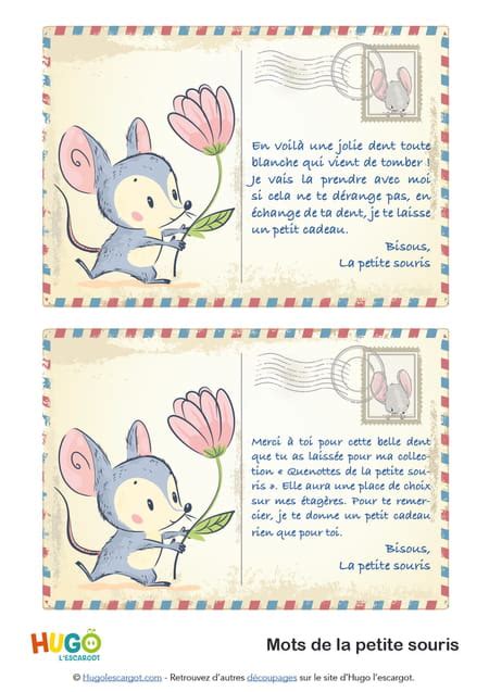 Petit Mot De La Petite Souris à Imprimer Petit mot de la petite souris à imprimer